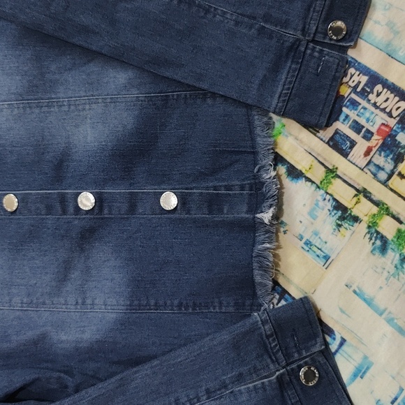 Offshoulder denim top - Picture 3 of 4